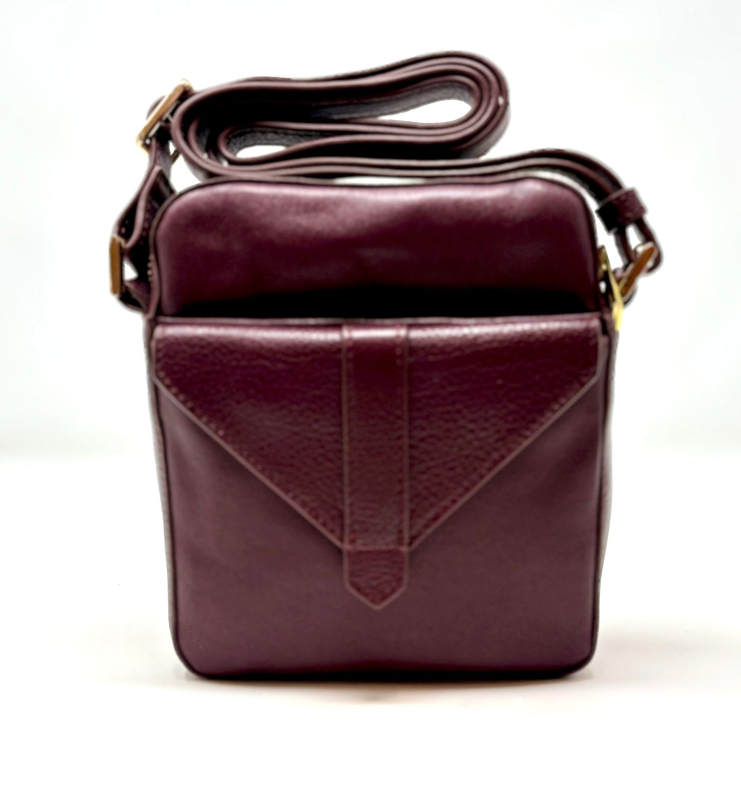 Petit sac en cuir Rouge bordeaux vernis — Nadine - PRÉCOMMANDE