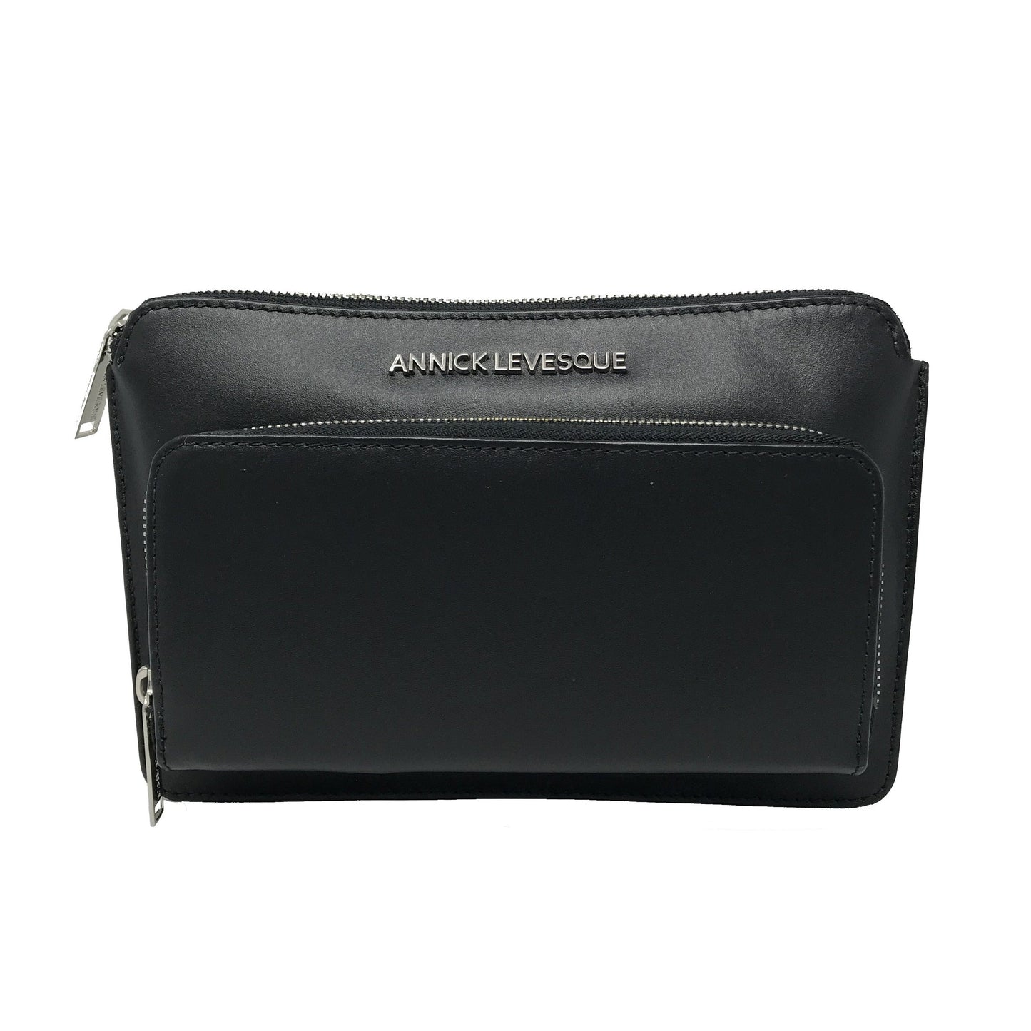 Petit sac à Bandoulière Portefeuille en Cuir Véritable noir, Carmen - PRÉCOMMANDE