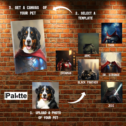Toile photo de portraits personnalisés d'animaux de compagnie