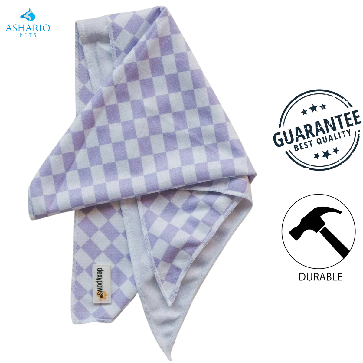 Dexypaws - Cooling Bandana in Lilac Checkers