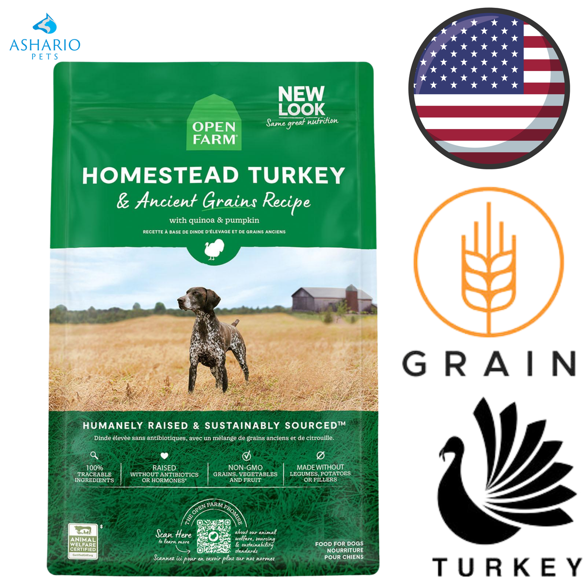 Open Farm - Homestead Turkey & Ancient Grains Dry Dog Food