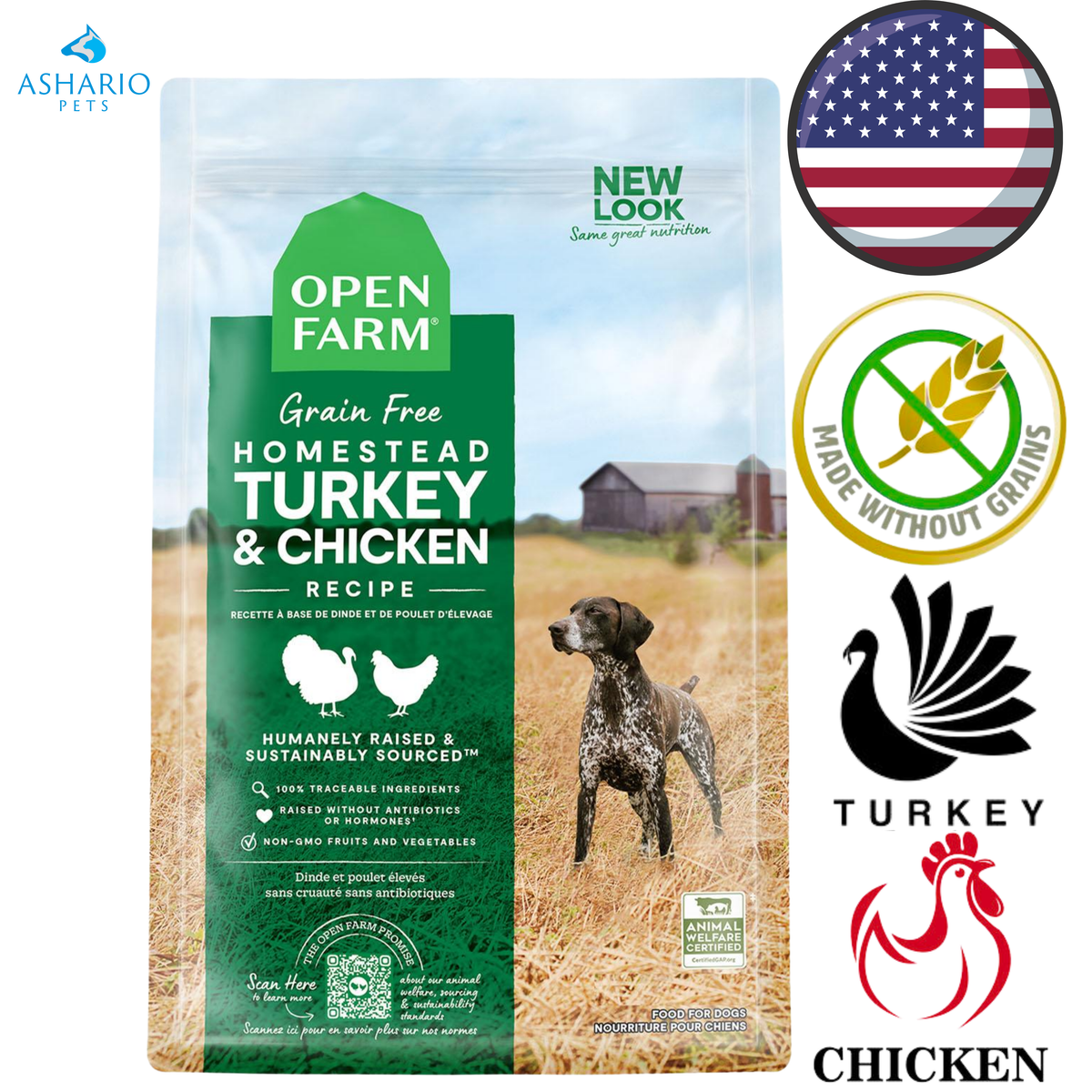 Open Farm - Grain Free Homestead Turkey & Chicken Dry Dog Food