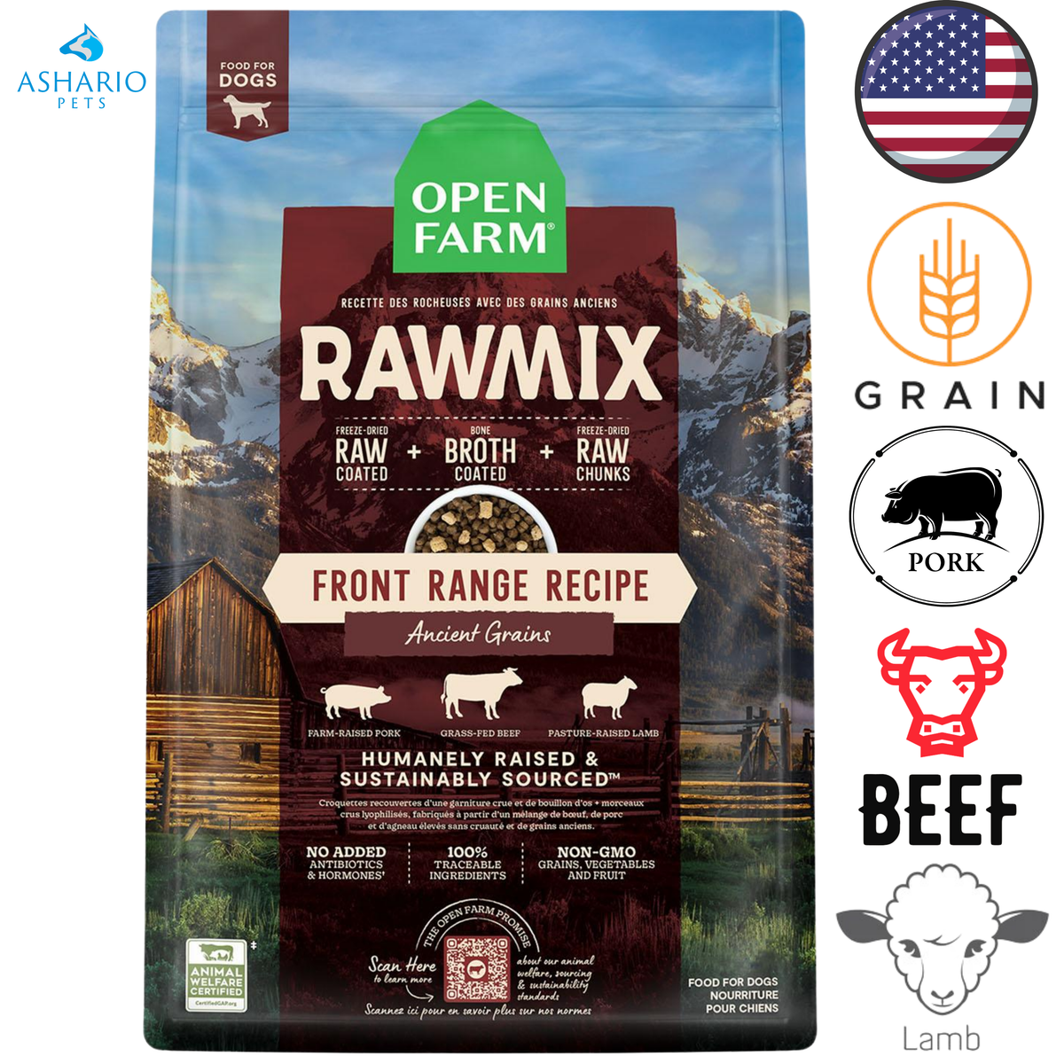 Open Farm - Front Range Red Meat & Ancient Grains RawMix Dry Dog Food