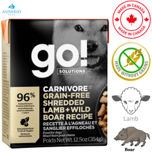 Go! Solutions - Carnivore Grain Free Shredded Lamb + Wild Boar Wet Dog Food