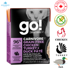 Go! Solutions - Carnivore Grain Free Chicken, Turkey + Duck Pate Wet Cat Food
