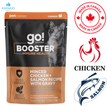 Go! Solutions - Booster Immune Health Minced Chicken + Salmon With Gravy Wet Cat Food Pouch