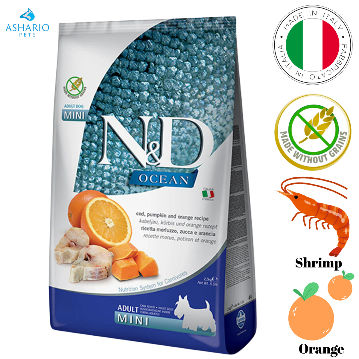 Farmina - Ocean Cod & Orange Adult Mini Dry Dog Food