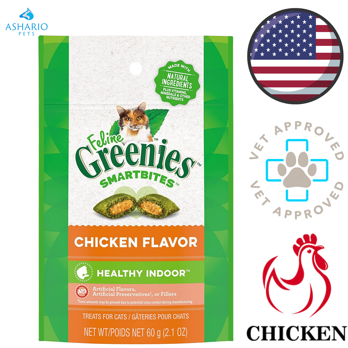 Greenies - Smartbites Healthy Indoor Chicken Cat Treats