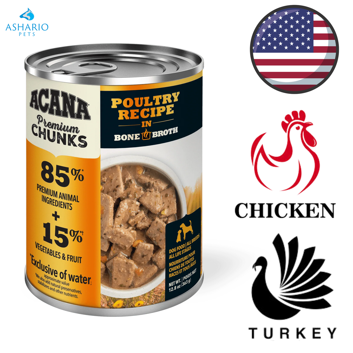 Acana - Poultry In Bone Broth Canned Dog Food