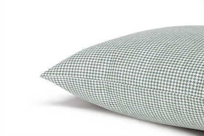 Housse de coussin Pied-de-poule Étain