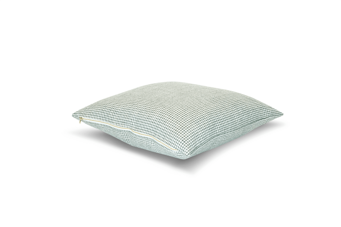 Housse de coussin Pied-de-poule Étain