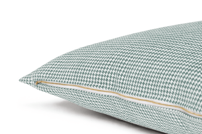 Housse de coussin Pied-de-poule Étain