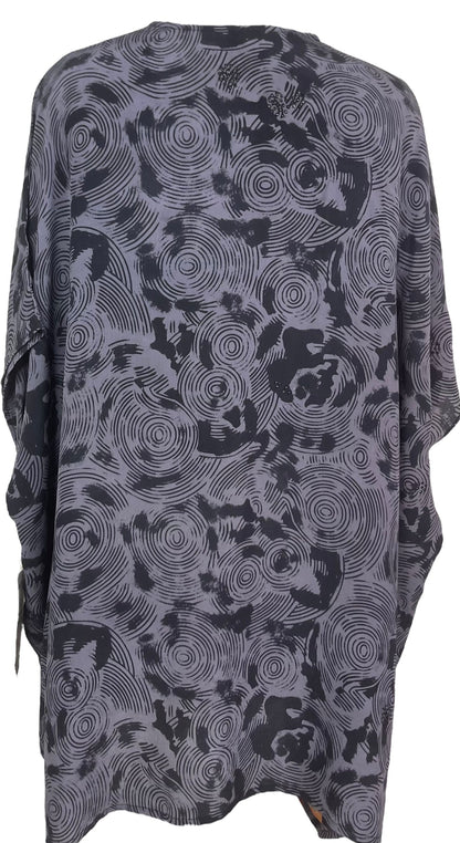 PRC7309 Avatar Pure Silk Short Kaftan Tunic with Slits
