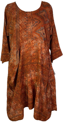 PRC7158 Robe Tunique Longue Sculpturale en Pure Soie Avatar