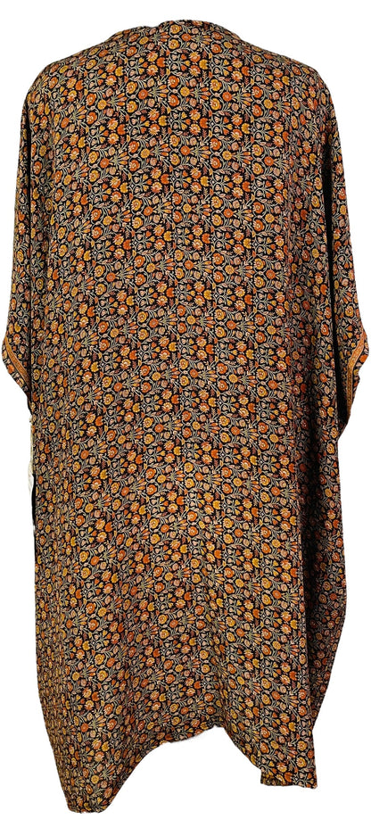 PRC7305 Kaftan mi-long en pure soie Nirvana