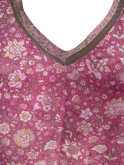 PRC7696 Avatar Pure Silk Short Kaftan Tunic with Slits
