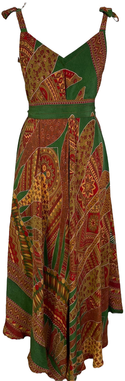 PRC7232 Robe longue en pure soie Avatar avec ceinture