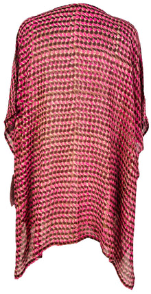 PRG7484 Tunique caftan courte en pure soie avec fentes Sheer Avatar