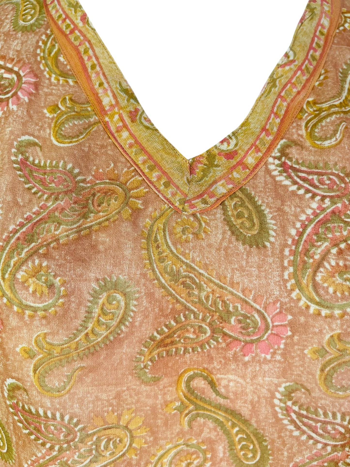 PRG7488 Sheer Avatar Pure Silk Short Kaftan Tunic without Slits
