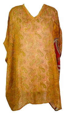 PRG7488 Tunique courte caftan en pure soie Sheer Avatar sans fentes