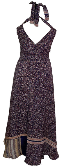 PRC7665 Robe longue en pure soie Avatar avec ceinture