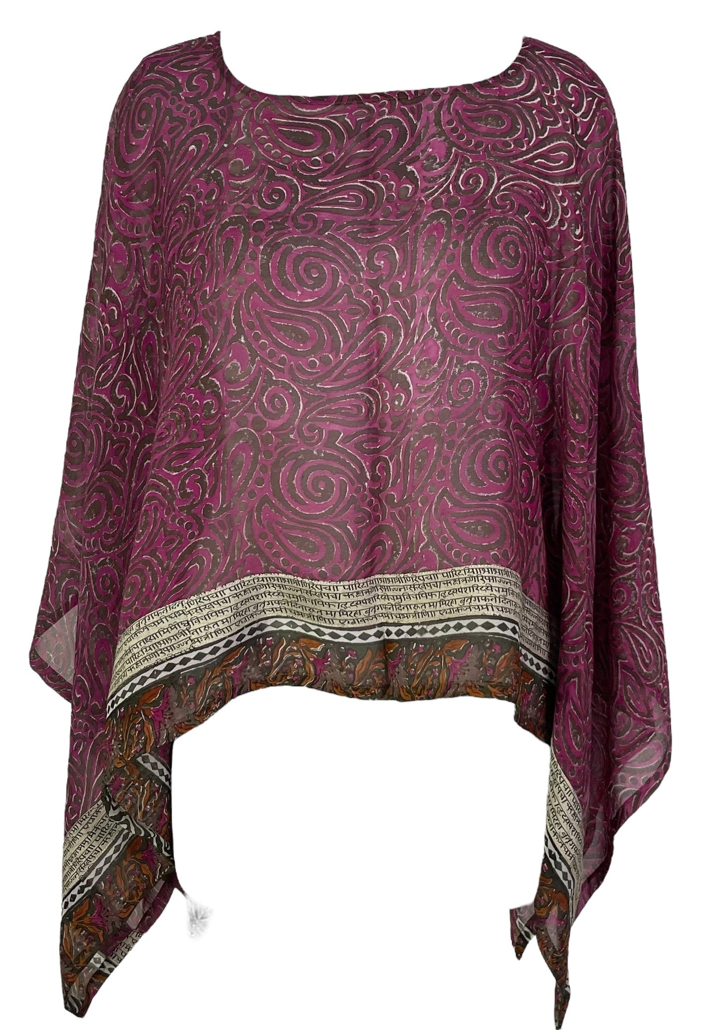 PRG7089 Sheer Avatar Pure Silk Capelet Poncho