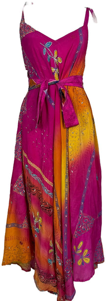 Robe longue en pure soie PRC7236 Avatar avec ceinture
