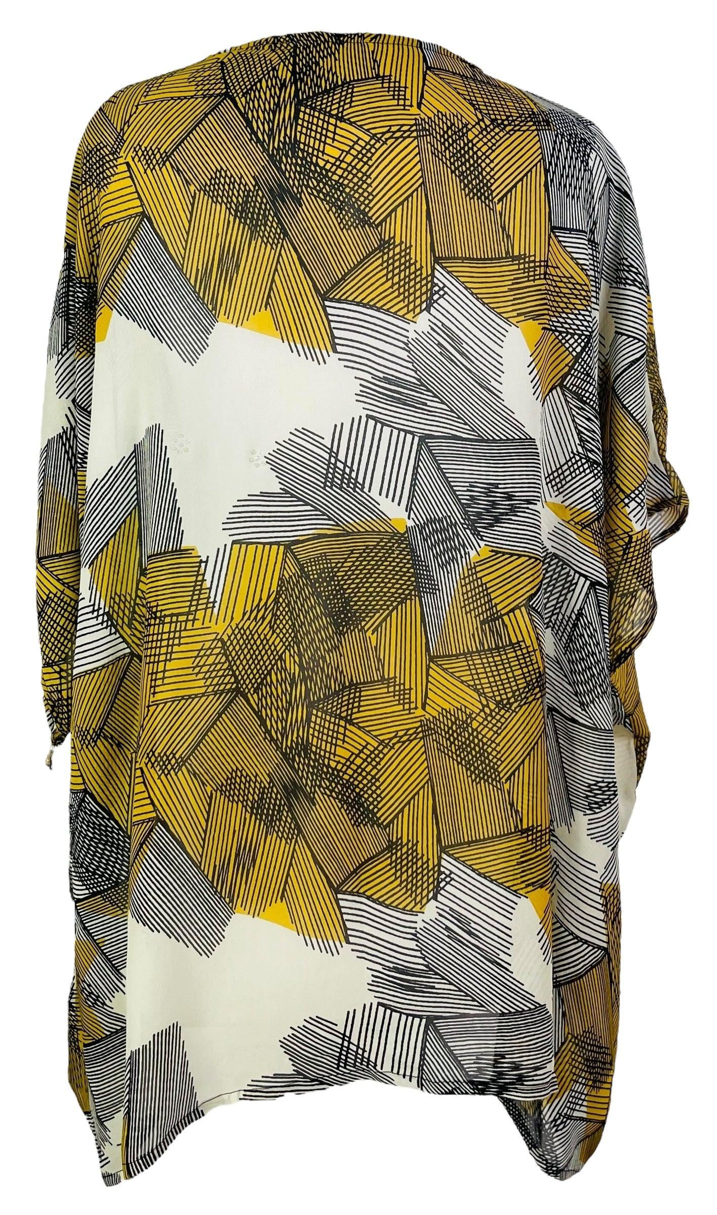 PRG7361 Tunique-Kaftan Courte en Soie Pure Sheer Avatar Sans Fentes