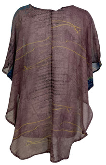 PRG7226 Haut en pure soie Sheer Avatar coupe cascade