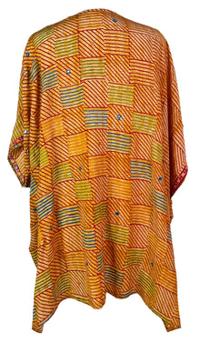 PRC7303 Tunique-Kaftan courte en pure soie Avatar avec fentes