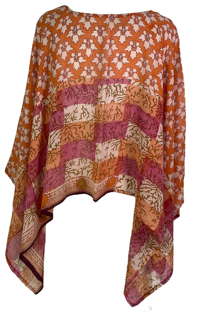 PRG7088 Sheer Avatar Pure Silk Capelet Poncho