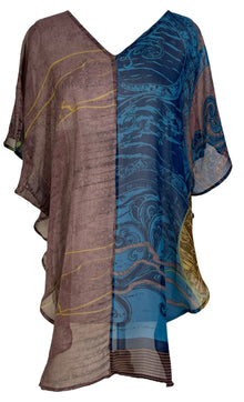 PRG7226 Haut en pure soie Sheer Avatar coupe cascade