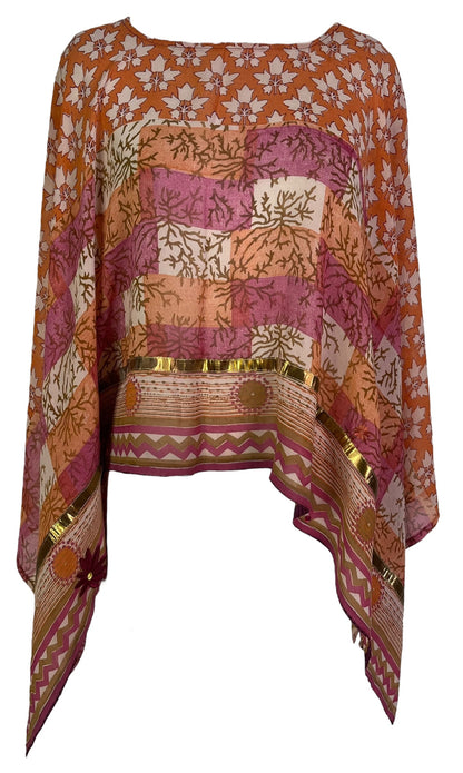 PRG7088 Sheer Avatar Pure Silk Capelet Poncho