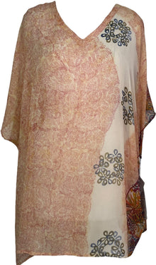 PRG7714 Tunique courte en pure soie Sheer Avatar avec fentes