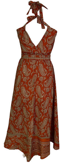 Robe longue en pure soie avec ceinture PRC7235 Avatar