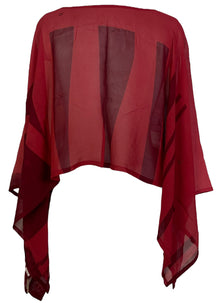 PRG7139 Poncho-capelet en pure soie Avatar transparent