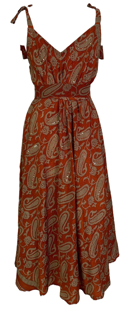 Robe longue en pure soie avec ceinture PRC7235 Avatar