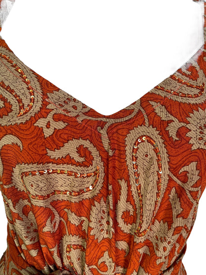 Robe longue en pure soie avec ceinture PRC7235 Avatar