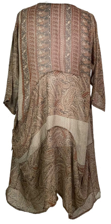 PRG7824 Tunique longue sculpturale en pure soie Sheer Avatar