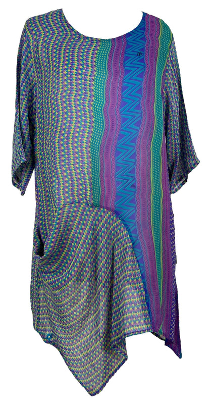 PRG6813 Robe Tunique Transparente en Soie Pure avec Poches Avatar