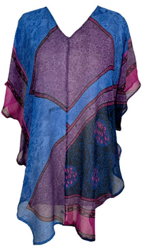 PRG7099 Haut Cascade en Soie Pure Avatar Translucide
