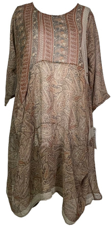 PRG7824 Tunique longue sculpturale en pure soie Sheer Avatar