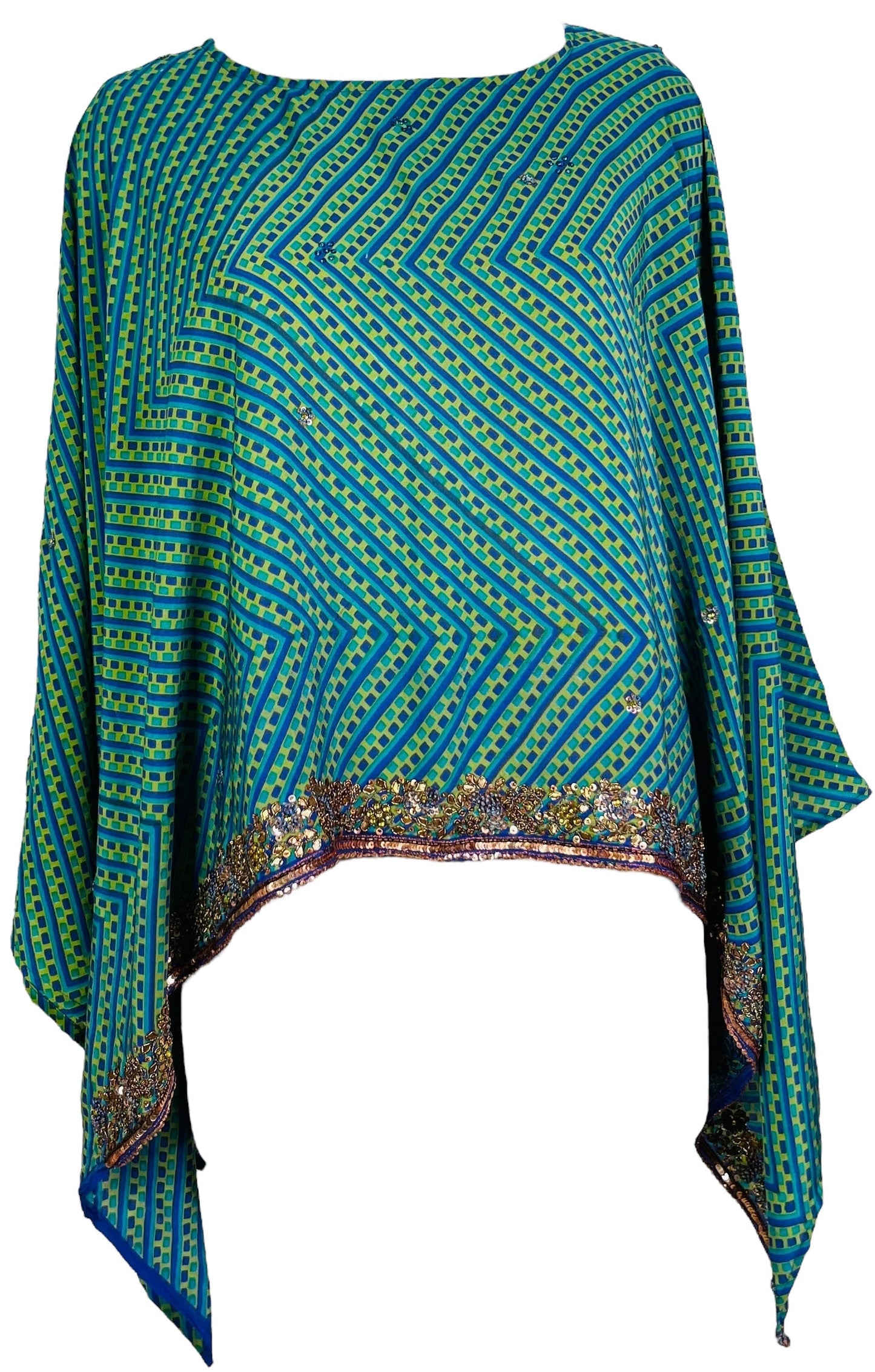 PRC6571B Poncho capelet en pure soie Avatar