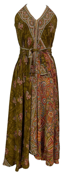 Robe longue en pure soie PRC7252 Avatar avec ceinture