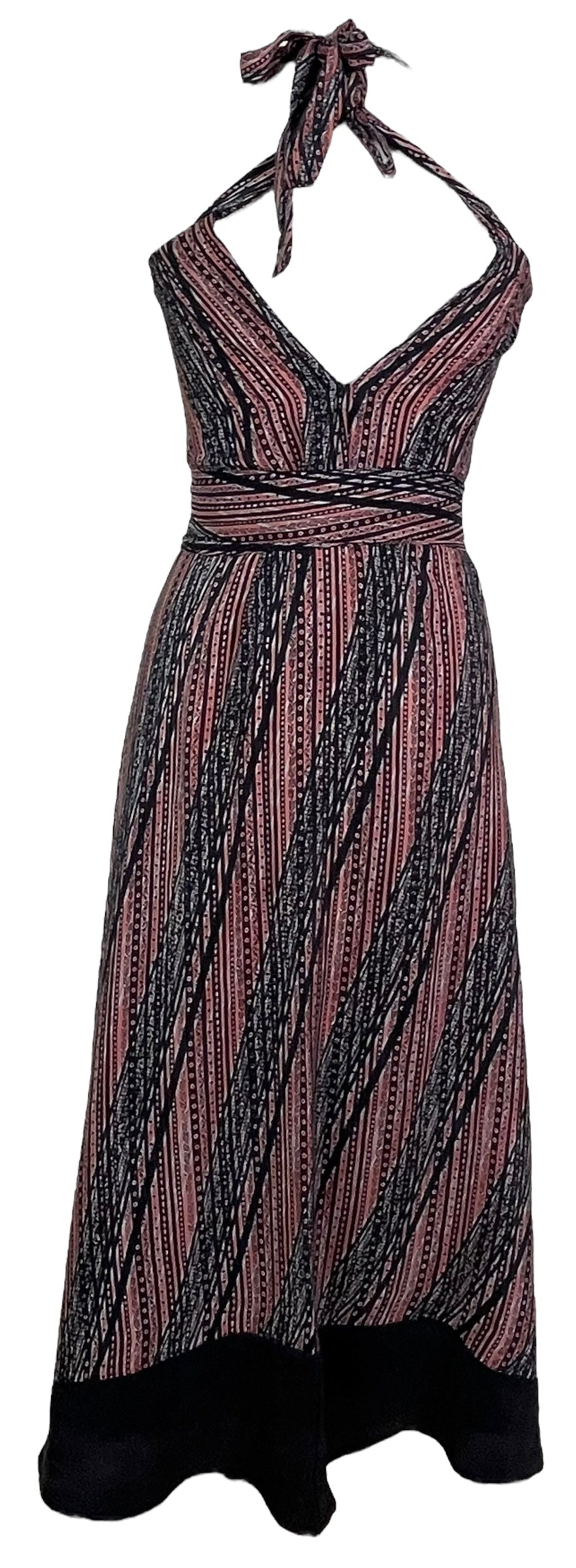 Robe longue PRC7681 Avatar en pure soie avec ceinture