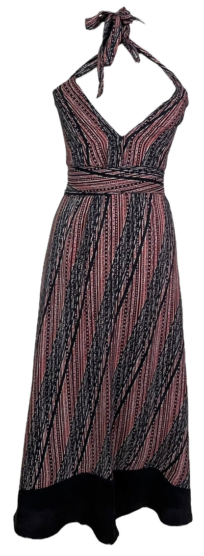 Robe longue PRC7681 Avatar en pure soie avec ceinture