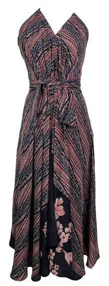 Robe longue PRC7681 Avatar en pure soie avec ceinture