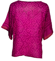 LADY LUCK PRG6407 Sheer Avatar Pure Silk Side Slit Top
