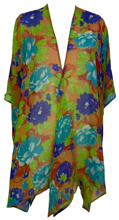 LADY LUCK PRG7105 Sheer Avatar Pure Silk Cardigan