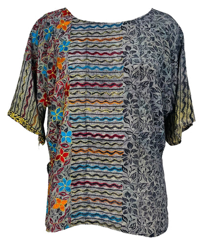PRC6713 Avatar Pure Silk Side Slit Top